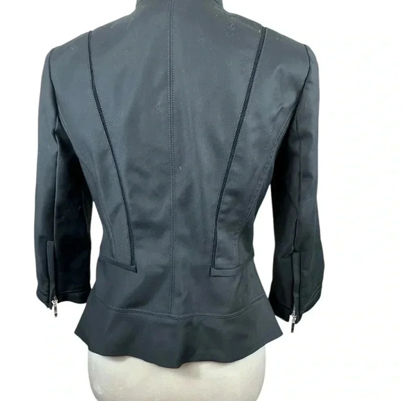 White House Black Market black zip front perfect form jacket size 6 - Picture 4 of 10
